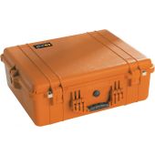 Pelican 1600 Watertight Case - With Liner and Foam Insert - Orange