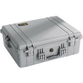 Pelican 1600 Watertight Case - With Liner and Foam Insert - Silver
