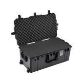 pelican 1626 air wheeled case - black, with foam, opened