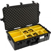 Pelican 1605 AIR Watertight Case with Logo - With Padded Dividers - Black