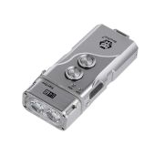 RovyVon Angel Eyes E4 Hybrid Keychain USB-C Rechargeable LED Flashlight - Titanium - Cool  or Warm White LED