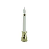 Sillites 7.5in Tall Candle w/ White PVC Sleeve and Candle Cap - Polished Brass