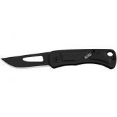 SOG Centi II Folding Knife - 2.1 Inch Straight Edge, Straight Back - Hardcased Black