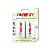 Tenergy Centura LSD 10107 D 8000mAh 1.2V NiMH Button Top Batteries - 2 Piece Retail Card