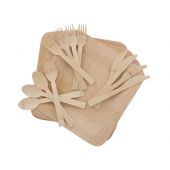 Ultimate Survival Technologies Bamboo Dinner Set with Utensils - 16 Piece Set