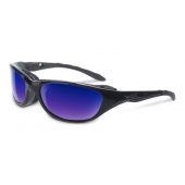 Wiley X AirRage Climate Control Sunglasses Rx Ready with High Velocity Protection - Gloss Black Frame with Polarized Blue Mirror 