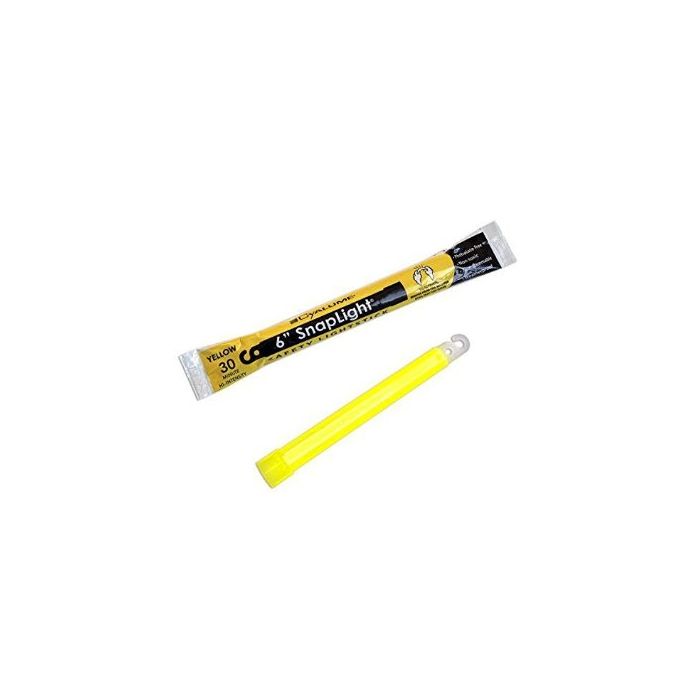 Cyalume 6-inch ChemLight 30 Minute Chemical Light Sticks - Case of 500 - Individually Foiled - Yellow-Hi (9-27061)