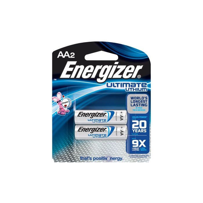 Energizer Ultimate AA Lithium Batteries - 3000mAh  - 2 Piece Retail Packaging