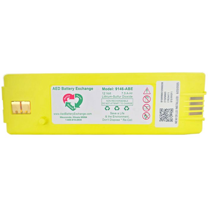 AED  Battery Pack for Cardiac Science 9146 - Yellow