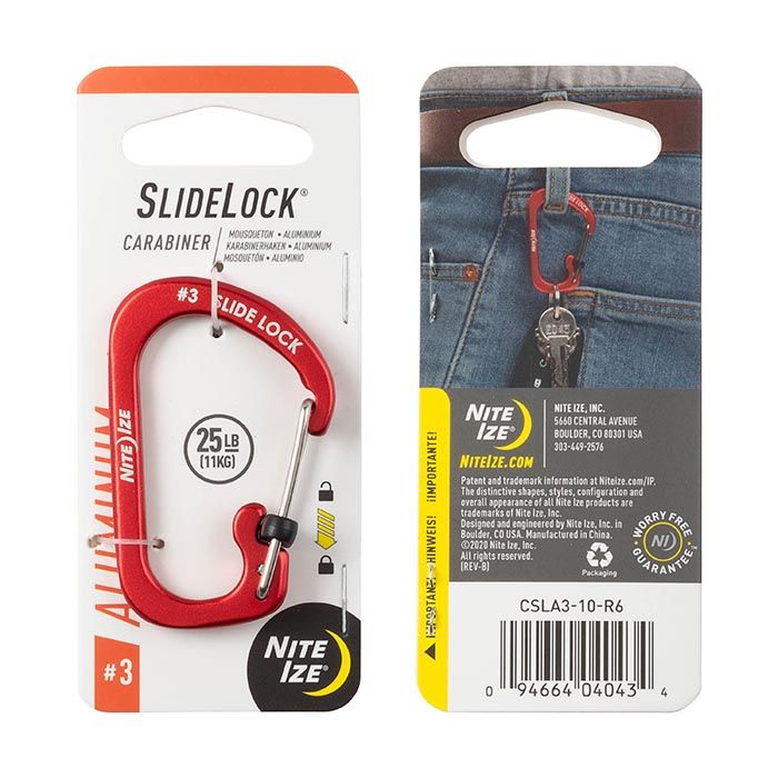 Nite Ize S-Biner SlideLock Aluminum #3 - Red