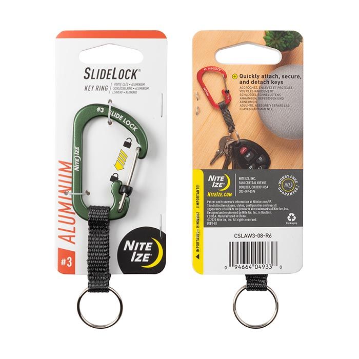 Nite Ize SlideLock Key Ring Aluminum - Olive