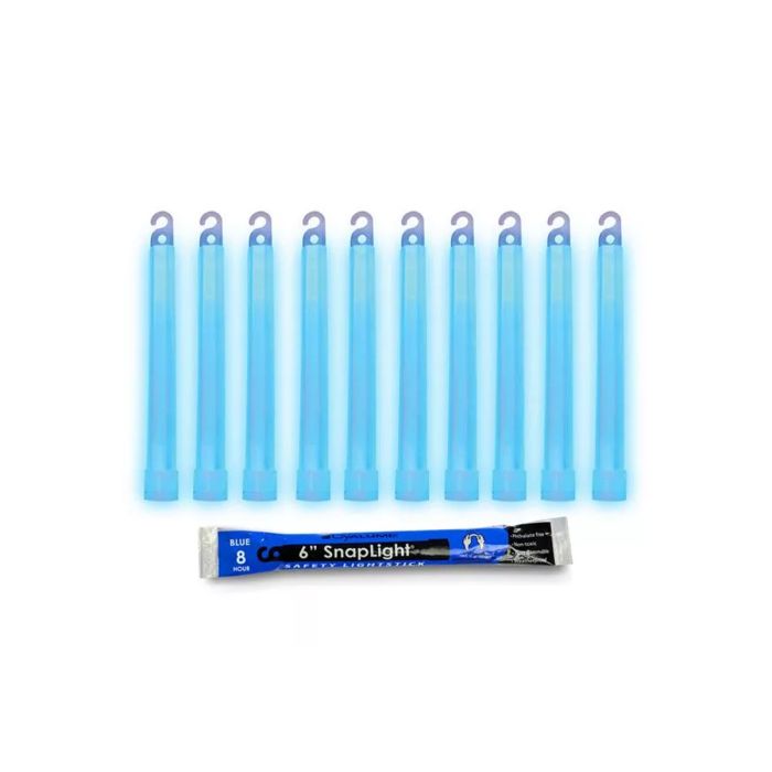 Cyalume 6" SnapLight - Case of 10  - Individually Foiled - Blue - 8hr