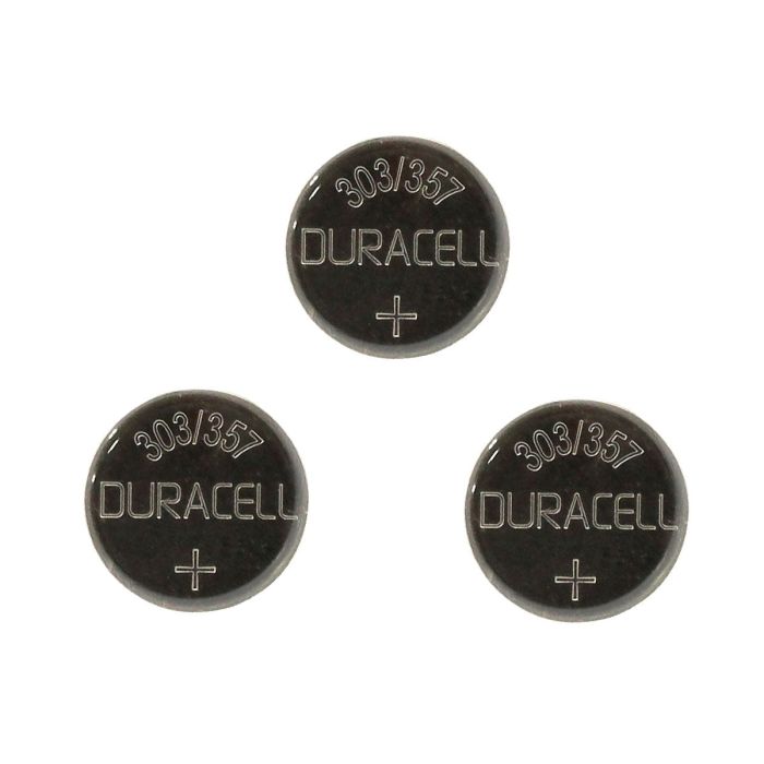 Duracell Duralock 303 / 357 Silver Oxide Coin Cell Batteries - 165mAh  - 3 Piece Retail Packaging