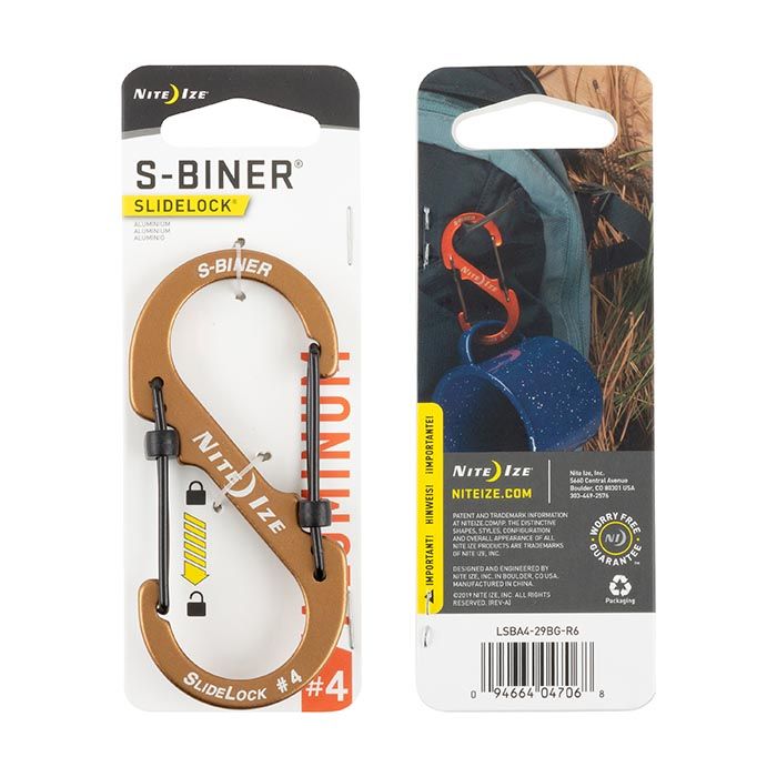 Nite Ize S-Biner SlideLock Aluminum #4 - Coyote