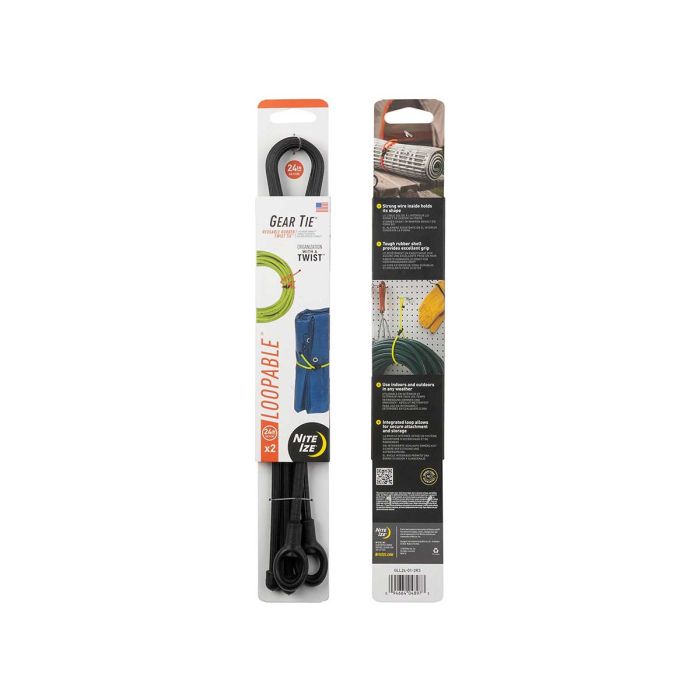 NiteIze Loopable Twist Tie 24 in. - 2 Pack - Black