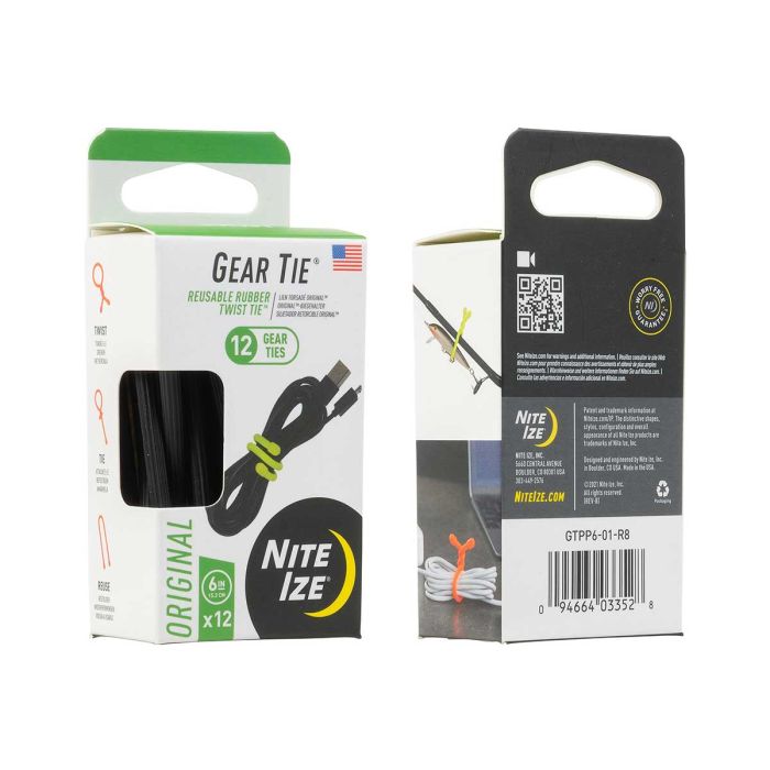 NiteIze Gear Tie ProPack 6 in. - Black