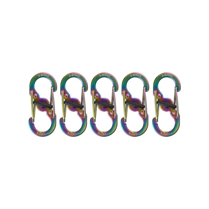 Nite Ize S-Biner MicroLock Stainless - 5 Pack - Spectrum