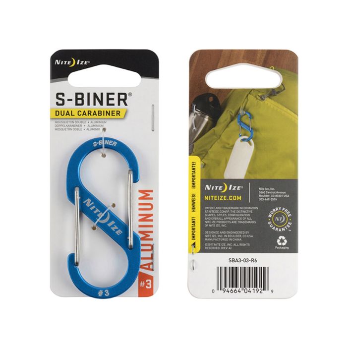 Nite Ize S-Biner Dual Carabiner Aluminum #3 - Blue