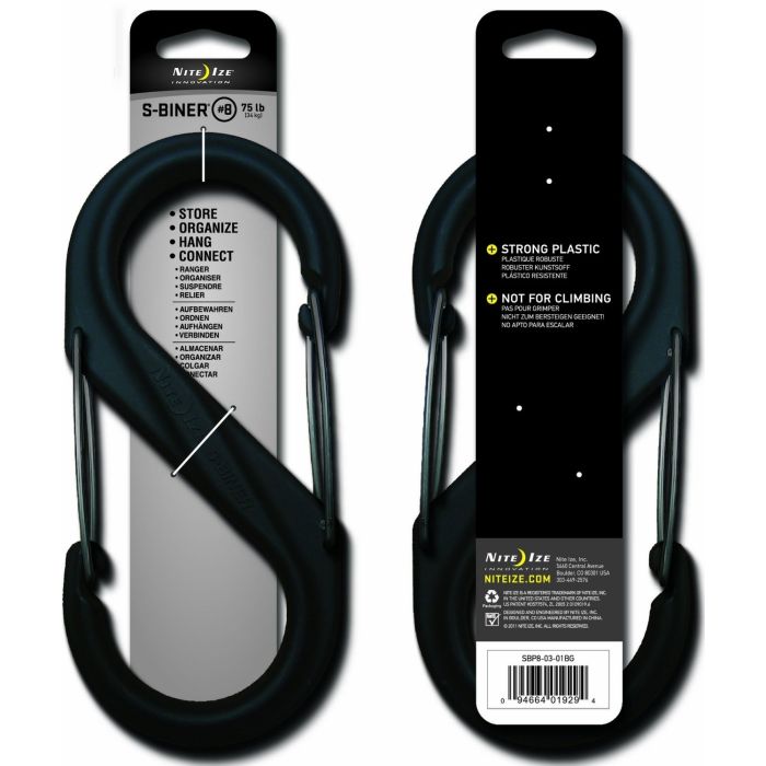 Nite Ize S-Biner #8 - Plastic - Black w/ Black Gates