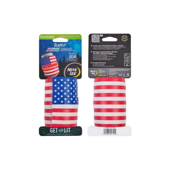 Nite Ize SlapLit Rechargeable LED Drink Wrap - USA / Disc-O Select