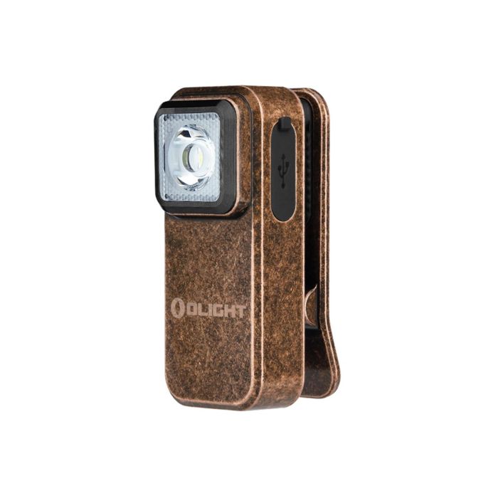 Olight Oclip Cu LED Cliplight - 300 Lumens - Uses Built-in 280mAh Li-ion Battery Pack - Copper