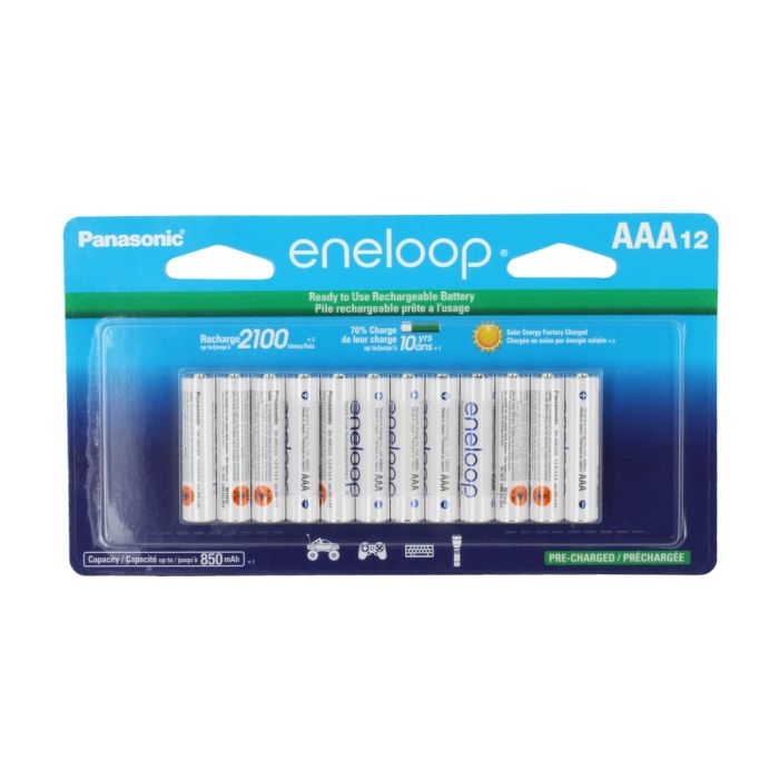 Panasonic Eneloop BK-4MCCA12FA AAA - 12 Pack Retail Card