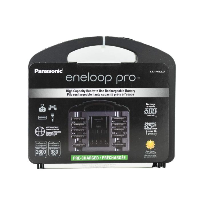 Panasonic Eneloop Pro Power Pack - 4-Channel Charger, 8 x Eneloop Pro AA, 2 x Eneloop Pro AAA Batteries