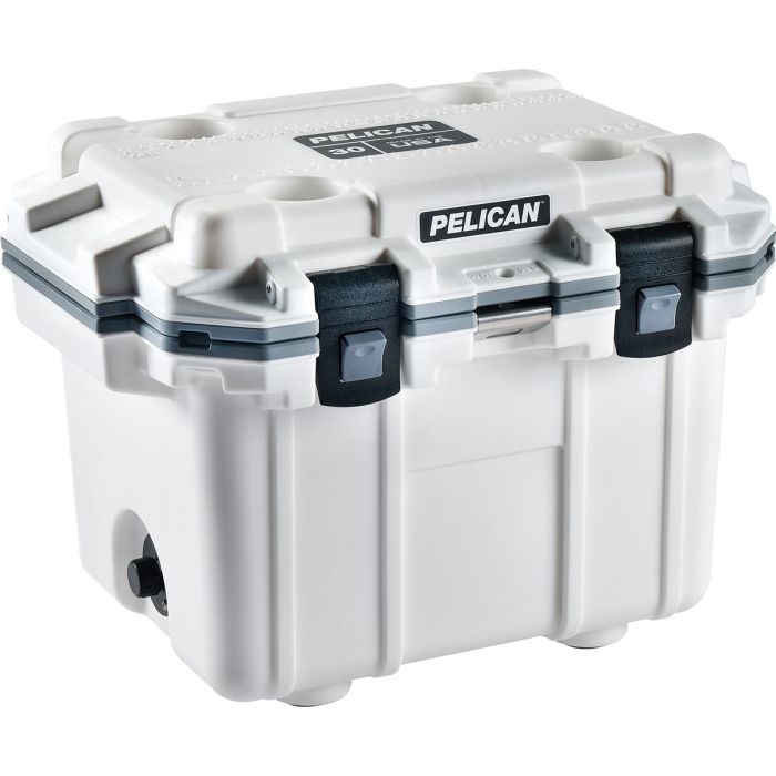 Pelican 30Q Elite Cooler - 30 Qt  - White and Gray