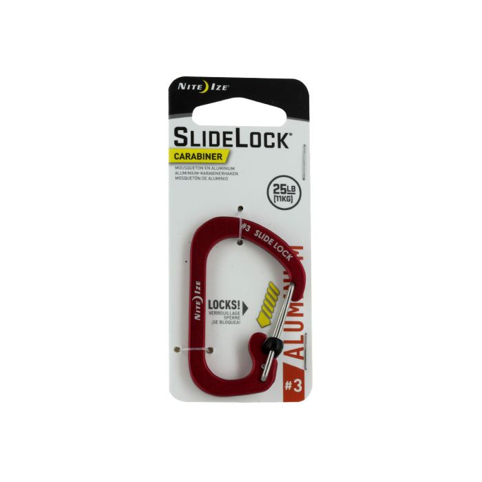 Nite Ize SlideLock Carabiner Aluminum #3 - Red