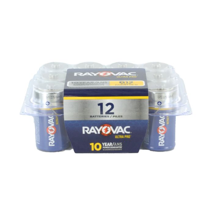 Rayovac Ultra Pro D Alkaline Batteries - 12 Piece Box