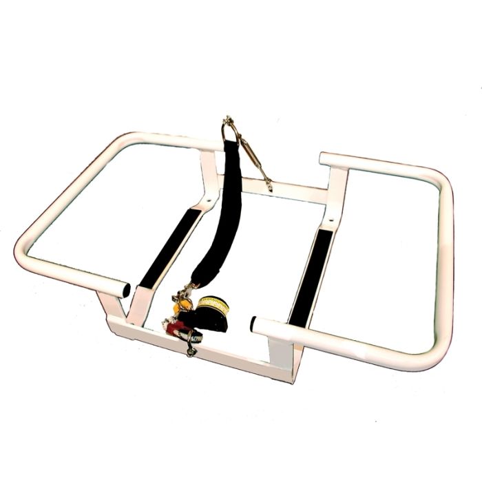 Revere Aluminum Cradle for Offshore Commander 4-6 Person Liferaft Container Pack - White Powder Coated Aluminum Finish with Hydrostatic Release