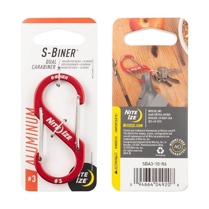 Nite Ize S-Biner Aluminum Dual Carabiner #3 - Red