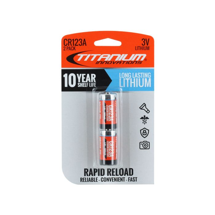 Titanium Innovations CR123A - 2 Pack Retail Card