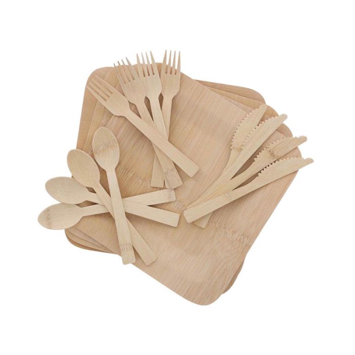 Ultimate Survival Technologies Bamboo Dinner Set with Utensils - 12 Piece Set