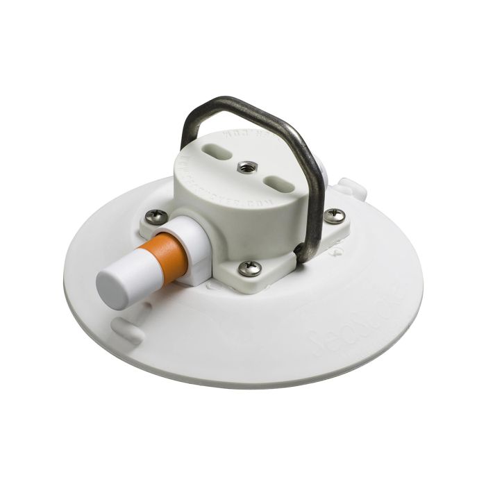 SeaSucker 6" SeaSucker with Flat-Top Stainless Steel D-Ring - White