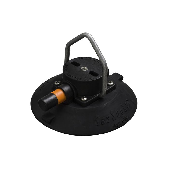 SeaSucker 6" SeaSucker with Pointed Stainless Steel D-Ring - Black